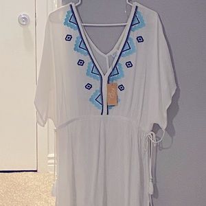 New swim coverup, white